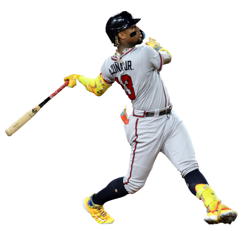 Ronald Acuna Jr. swinging his bat